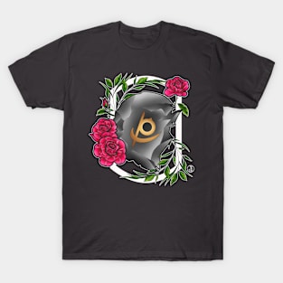 Reaper from FF14 Job Crystal with Flowers T-Shirt T-Shirt